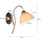 Anthea 4328BR – klassieke wandlamp met marmerlook glas