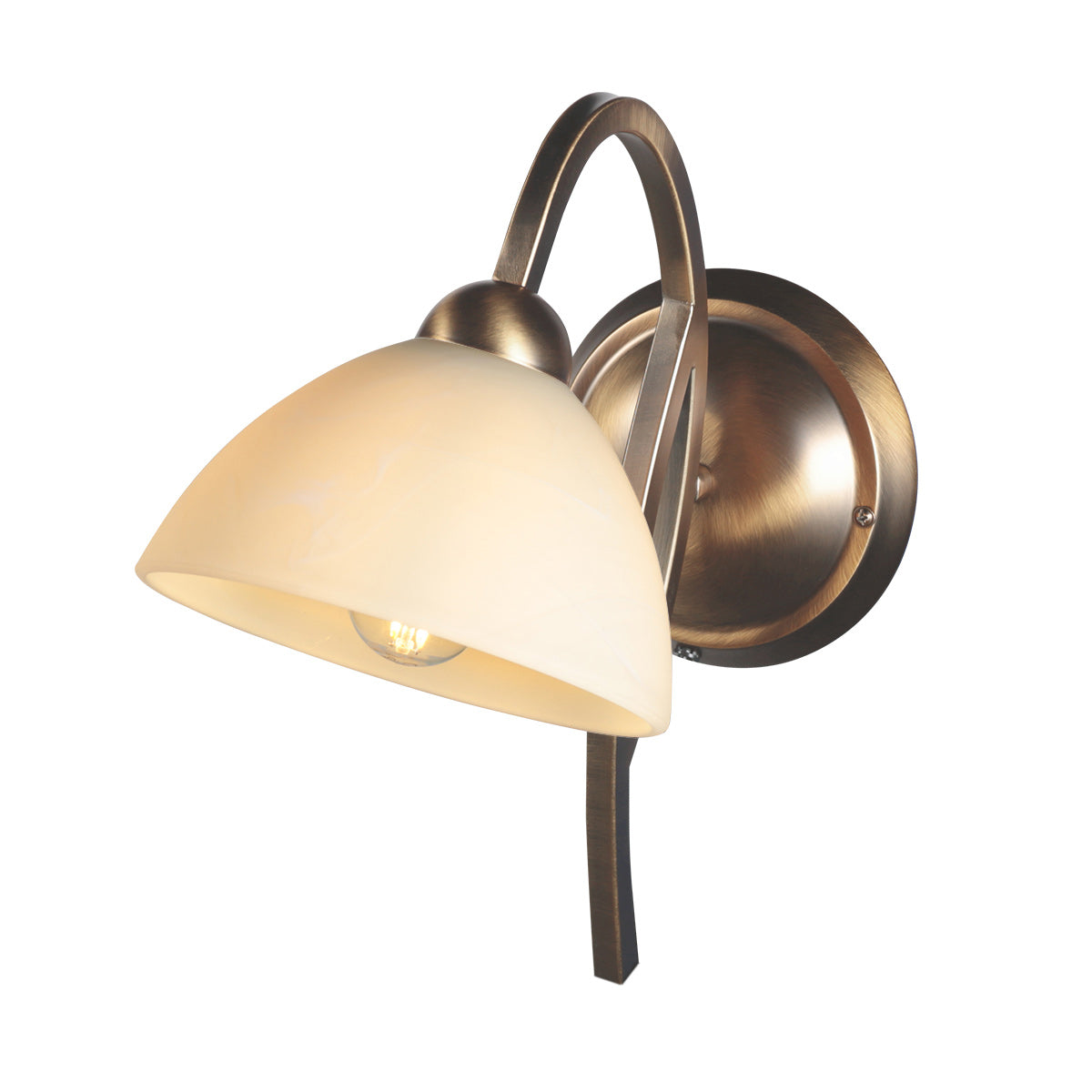 Anthea 4328BR – klassieke wandlamp met marmerlook glas