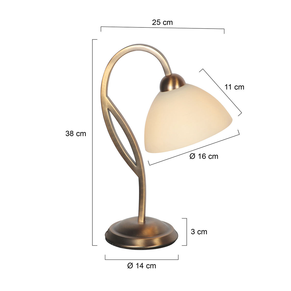 Anthea 4329BR – klassieke tafellamp met marmerlook glas