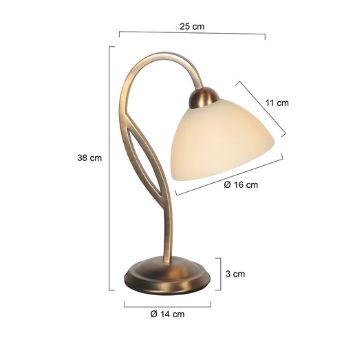 Anthea 4329BR – klassieke tafellamp met marmerlook glas