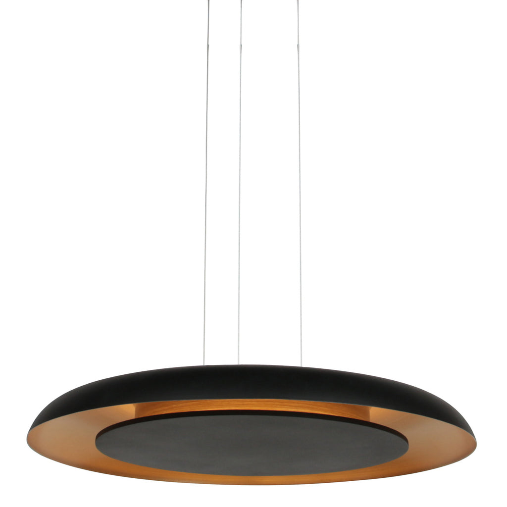 Hanglamp Golden Veil zwart met gouden binnenzijde, LED 48 W (4332ZW)