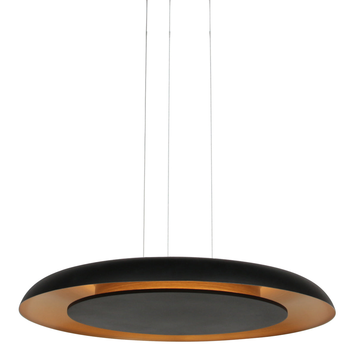 Hanglamp Golden Veil zwart met gouden binnenzijde, LED 48 W (4332ZW)