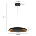 Hanglamp Golden Veil zwart met gouden binnenzijde, LED 48 W (4332ZW)