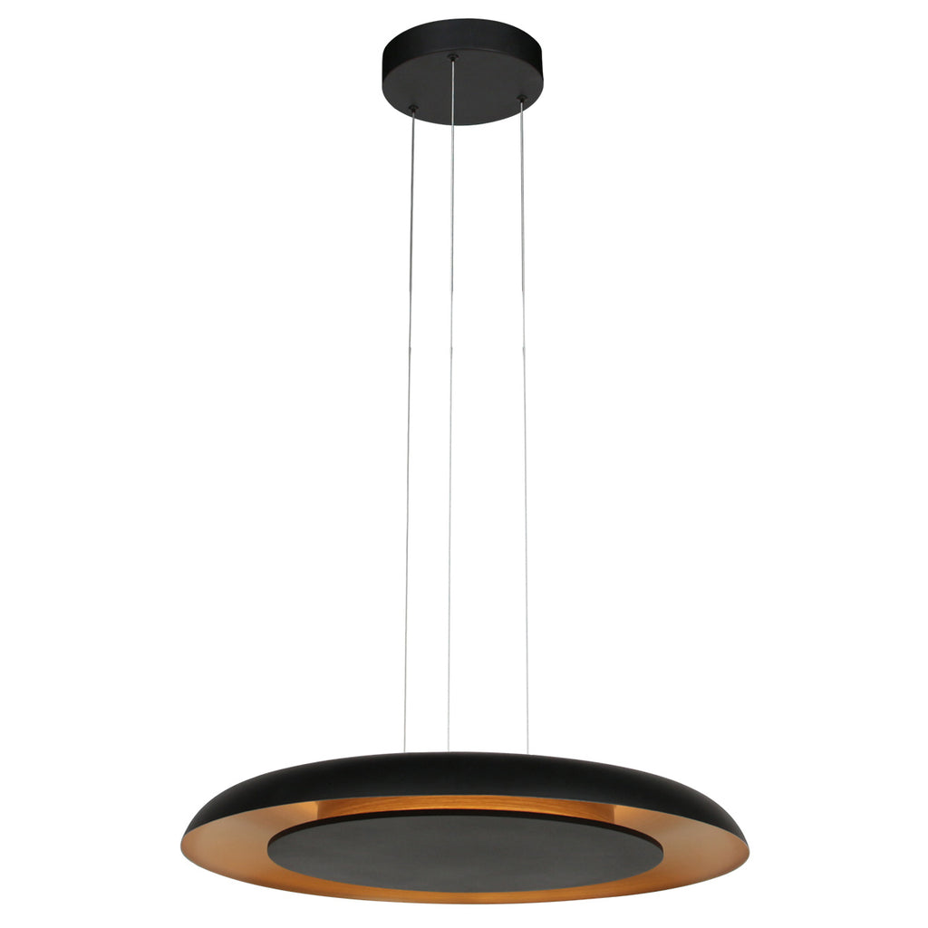 Hanglamp Golden Veil zwart met gouden binnenzijde, LED 48 W (4332ZW)