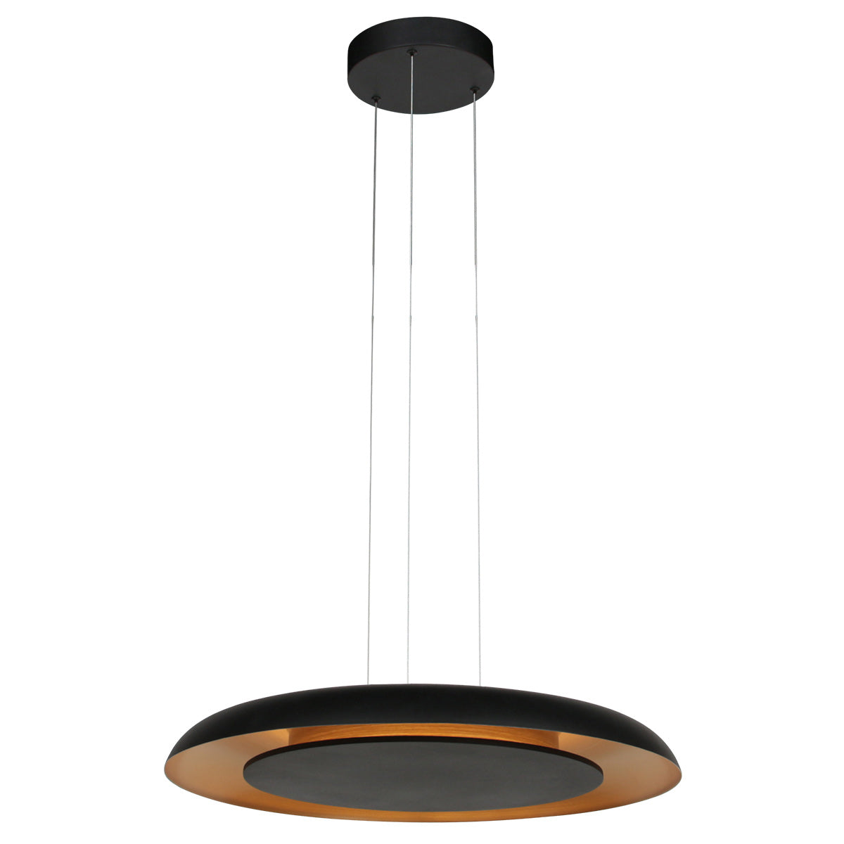 Hanglamp Golden Veil zwart met gouden binnenzijde, LED 48 W (4332ZW)