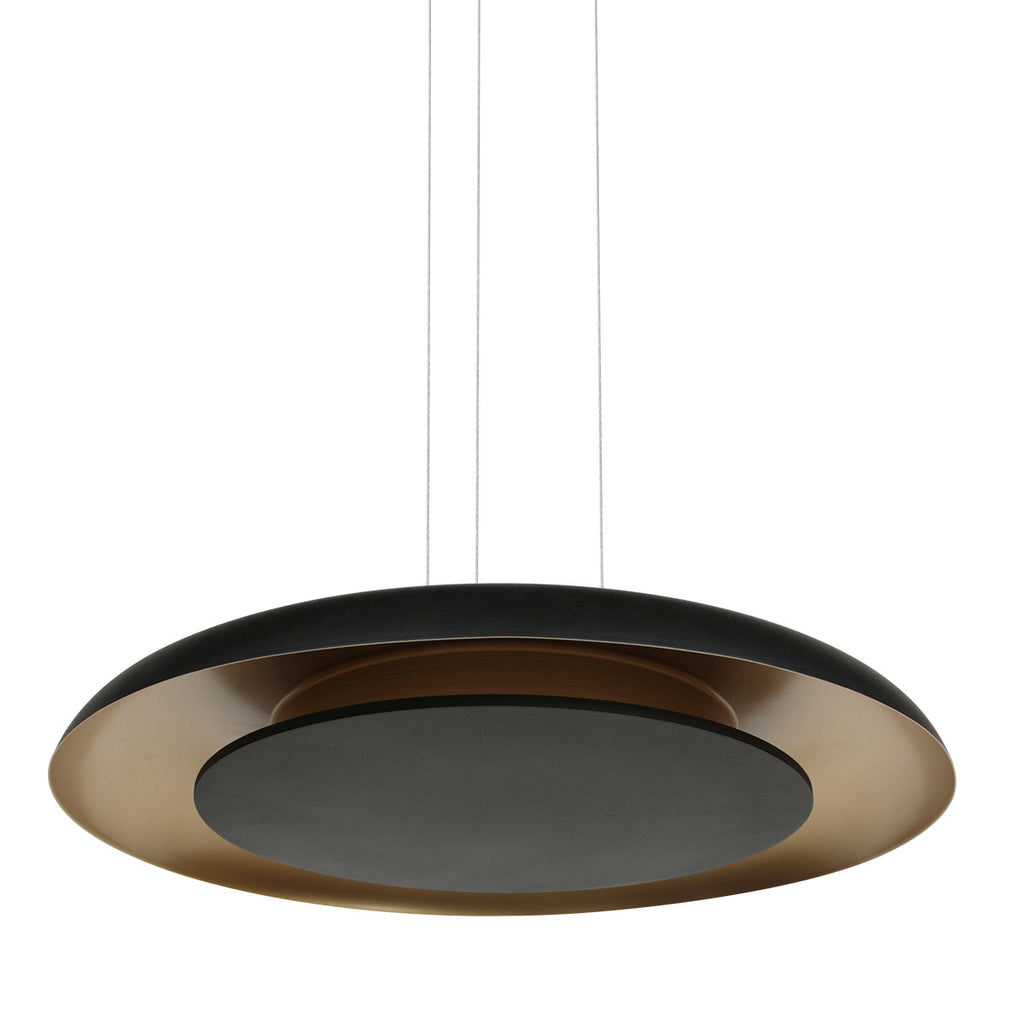 Hanglamp Golden Veil zwart met gouden binnenzijde, LED 48 W (4332ZW)