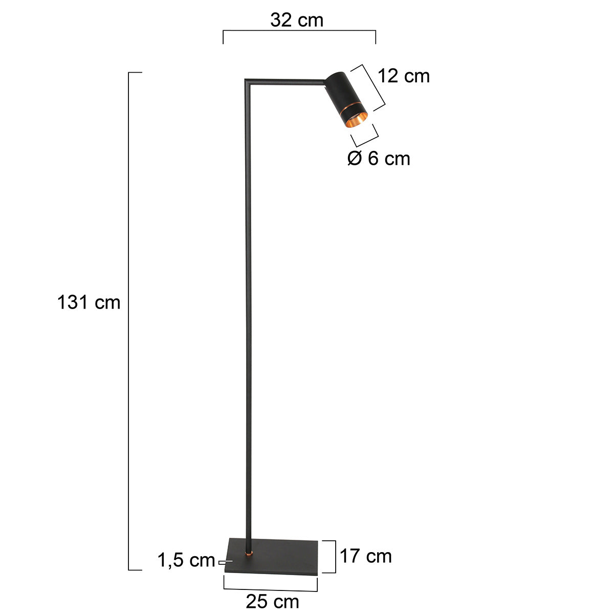 Vloerlamp / Leeslamp DownLume – 4333ZW met GU10 fitting