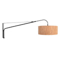 Wandlamp Elegant Classy 4336ZW zwart met beige kurk kap Ø50 cm