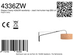Wandlamp Elegant Classy 4336ZW zwart met beige kurk kap Ø50 cm
