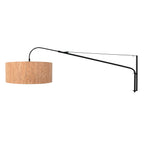 Wandlamp Elegant Classy 4336ZW zwart met beige kurk kap Ø50 cm