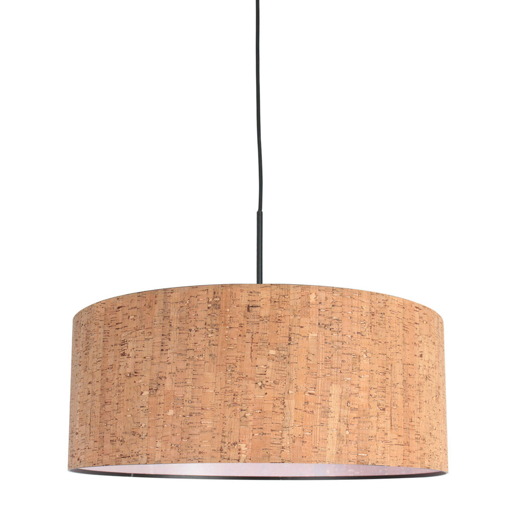 Hanglamp Sparkled Light 4337ZW zwart met beige kurkstructuur kap