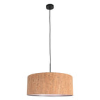 Hanglamp Sparkled Light 4337ZW zwart met beige kurkstructuur kap