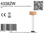 Zwarte vloerlamp Stang 4338ZW met beige kurk kap Ø50
