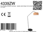 Zwarte vloerlamp Zig Zag 4339ZW – speels zwart design met kurken kap