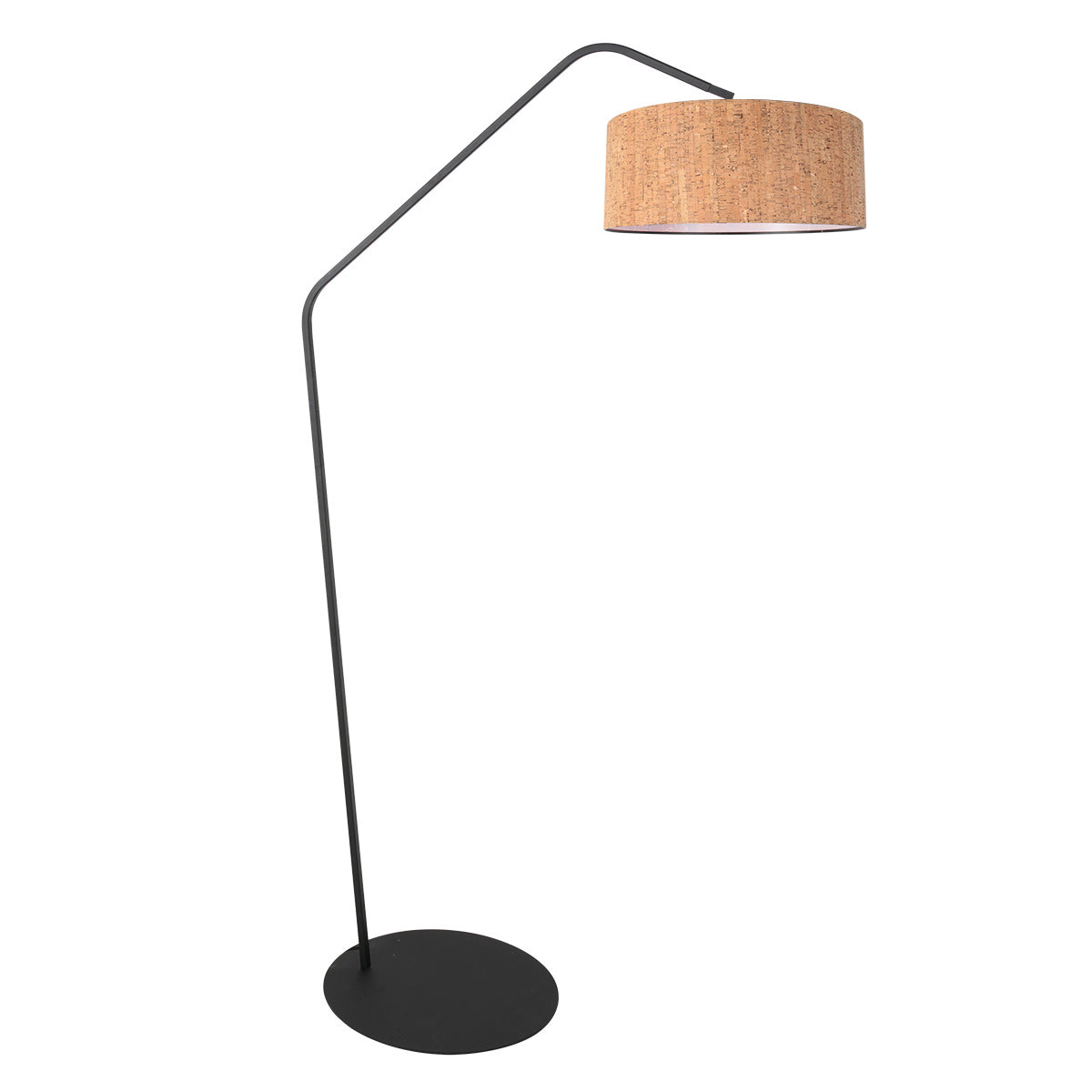 Zwarte vloerlamp Zig Zag 4339ZW – speels zwart design met kurken kap