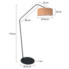 Zwarte vloerlamp Zig Zag 4339ZW – speels zwart design met kurken kap