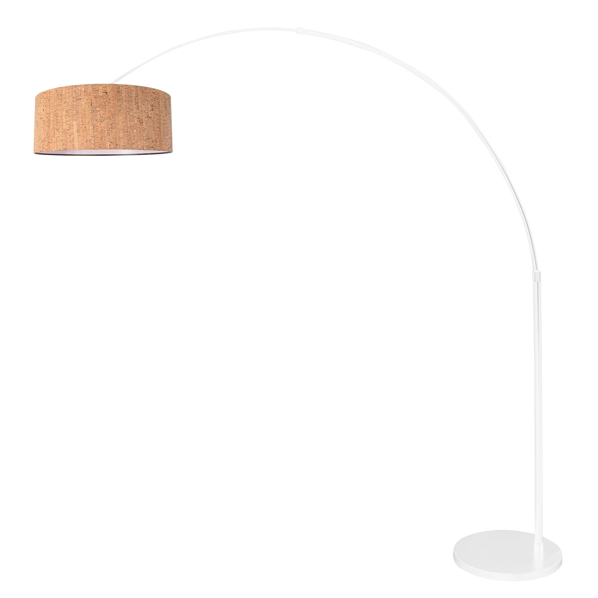 Booglamp Sparkled Light 4341W wit met beige kurkstructuur kap