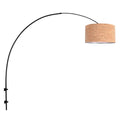 Boog wandlamp Sparkled Light 4343ZW zwart met beige kurkstructuur kap
