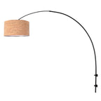 Boog wandlamp Sparkled Light 4343ZW zwart met beige kurkstructuur kap