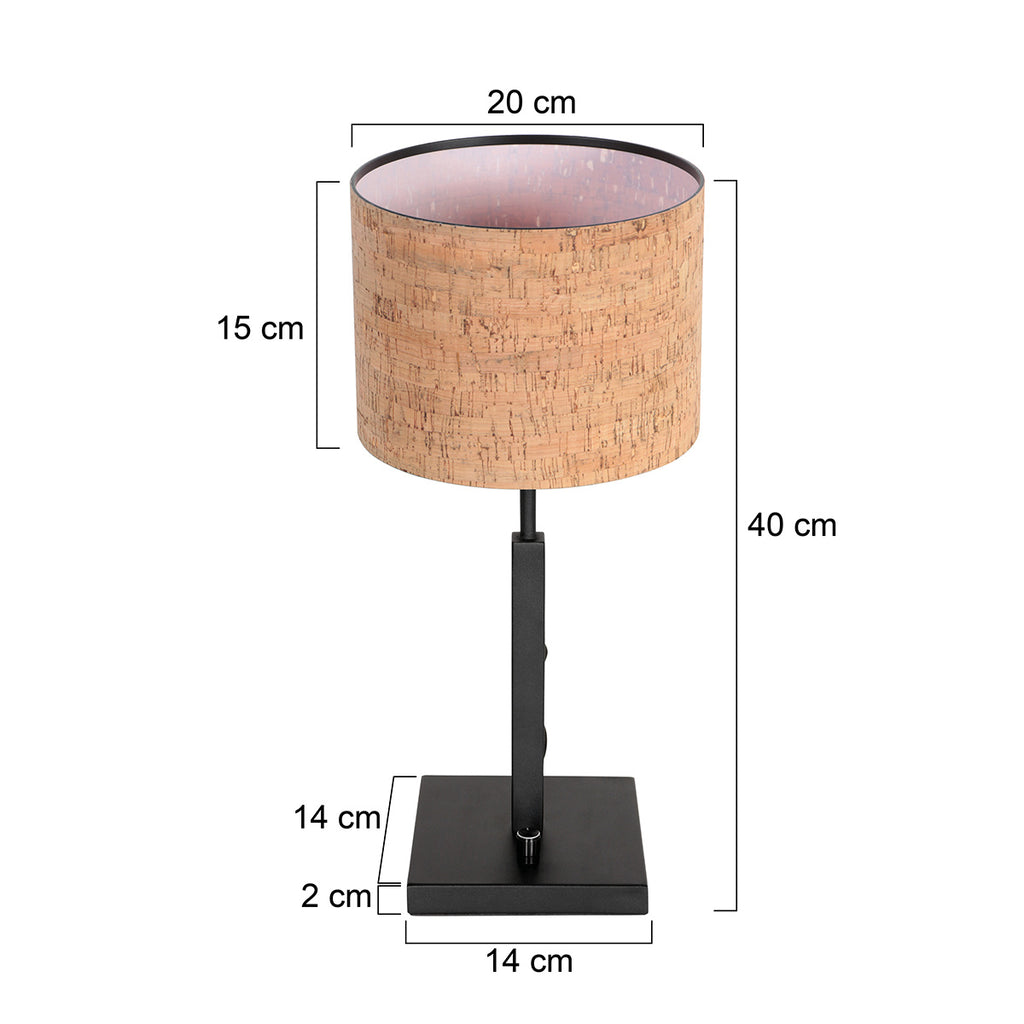 Tafellamp Stang 4351ZW met beige kurkstructuur kap