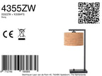 Zwarte tafellamp Stang 4355ZW met beige kurkstructuur kap