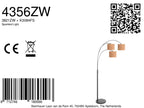 3-lichts vloerlamp Sparkled Light 4356ZW met beige kurkstructuur kappen