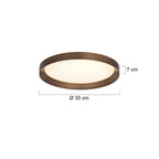 Plafondlamp Flady 4367BR bronzen LED lamp Ø30 cm met uplight