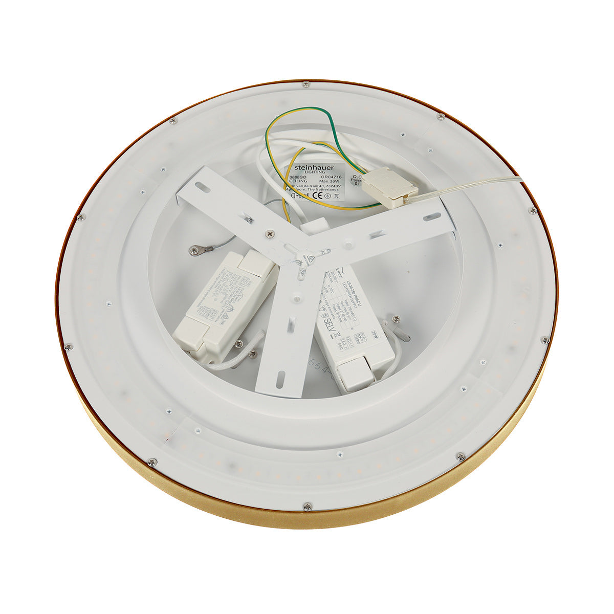 Plafondlamp Flady 4367GO gouden LED lamp Ø30 cm met uplight