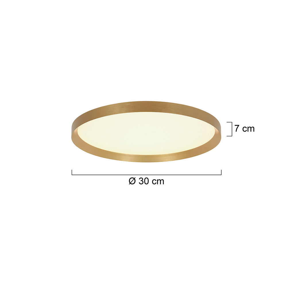Plafondlamp Flady 4367GO gouden LED lamp Ø30 cm met uplight