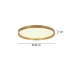 Plafondlamp Flady 4367GO gouden LED lamp Ø30 cm met uplight