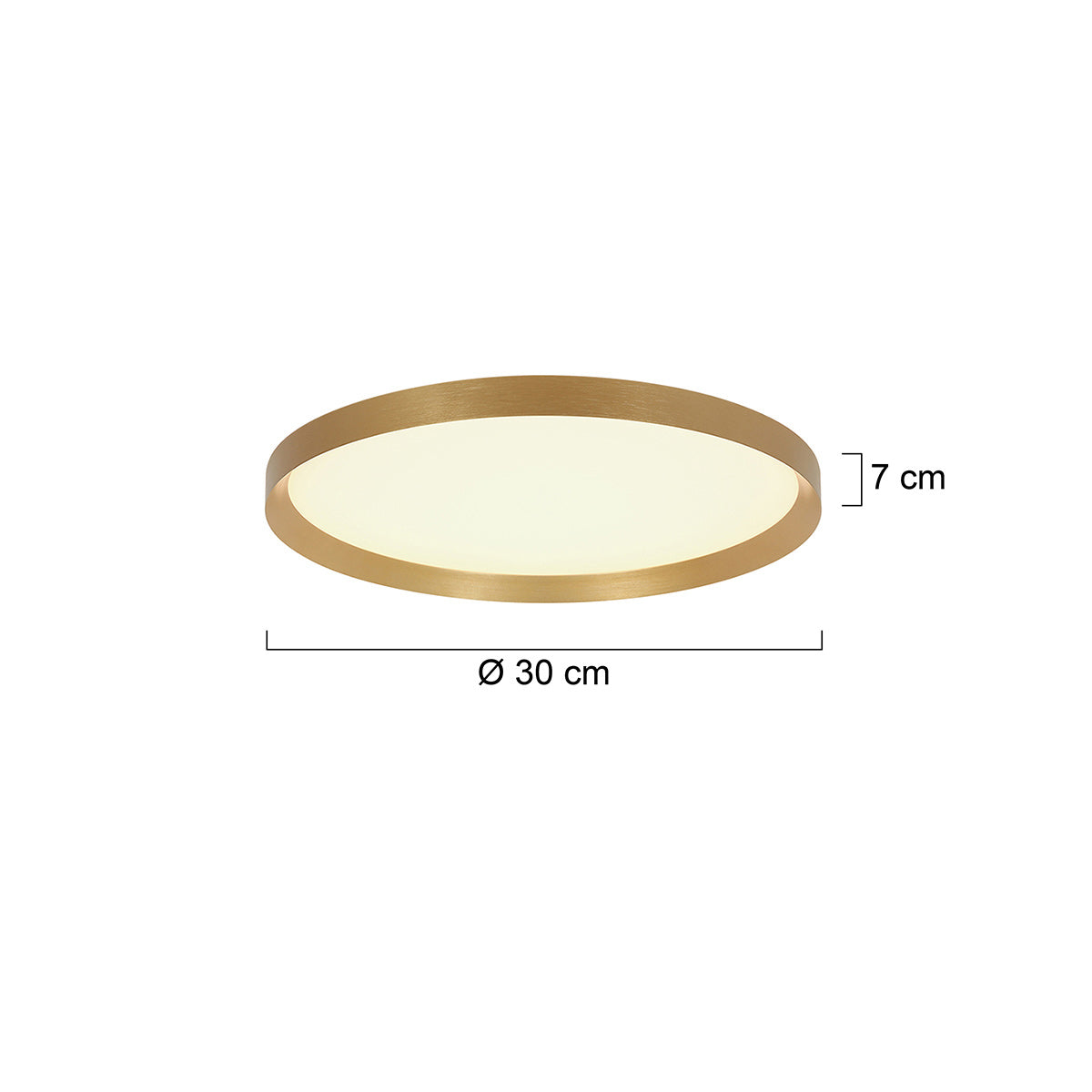 Plafondlamp Flady 4367GO gouden LED lamp Ø30 cm met uplight
