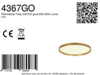Plafondlamp Flady 4367GO gouden LED lamp Ø30 cm met uplight