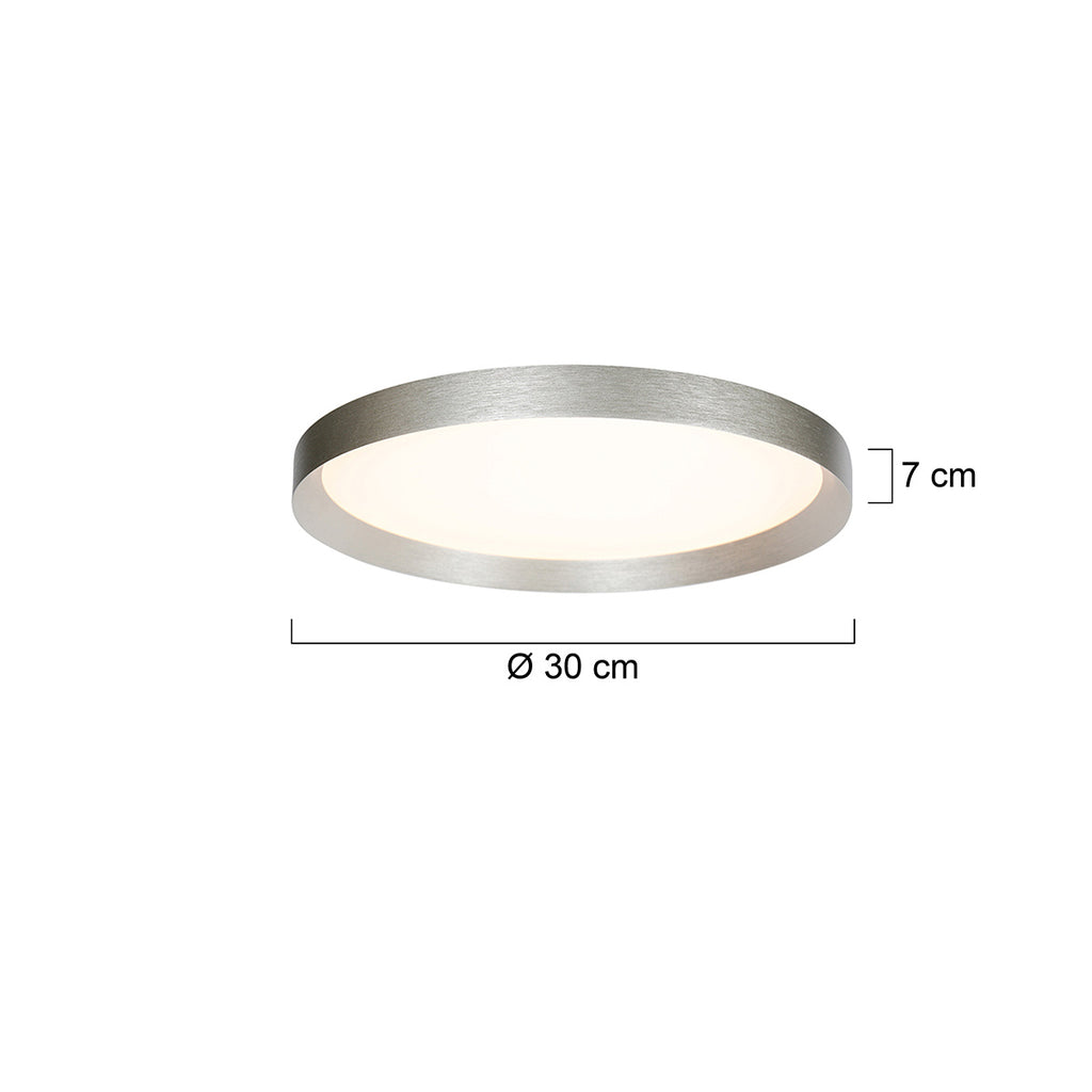 Plafondlamp Flady 4367ST stalen LED lamp Ø30 cm met uplight