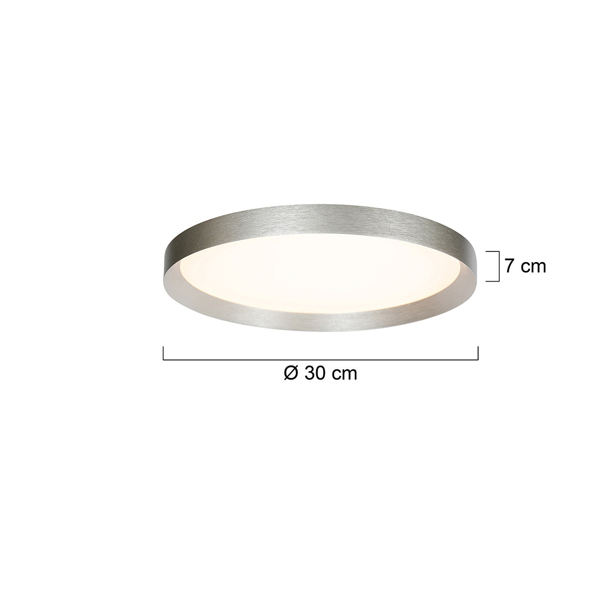 Plafondlamp Flady 4367ST stalen LED lamp Ø30 cm met uplight