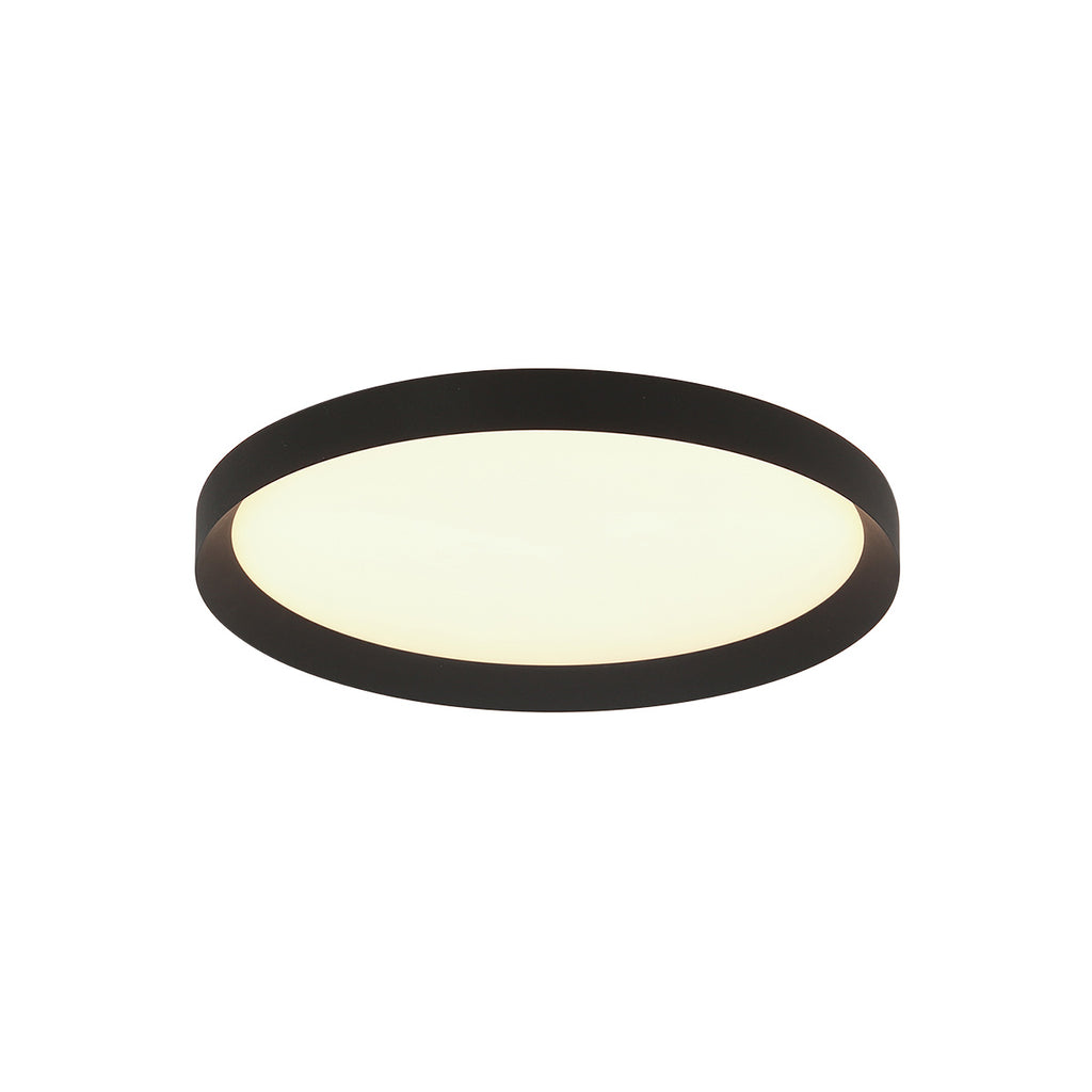 Plafondlamp Flady 4367ZW zwarte LED lamp Ø30 cm met uplight