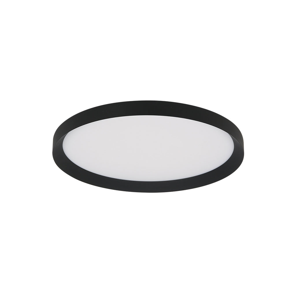 Plafondlamp Flady 4367ZW zwarte LED lamp Ø30 cm met uplight