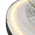 Plafondlamp Flady 4367ZW zwarte LED lamp Ø30 cm met uplight