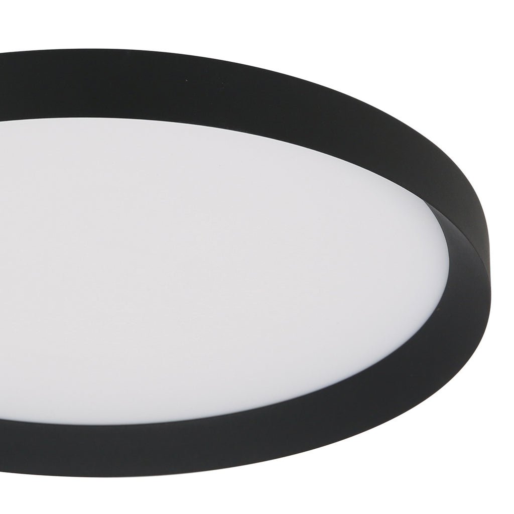 Plafondlamp Flady 4367ZW zwarte LED lamp Ø30 cm met uplight