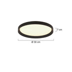 Plafondlamp Flady 4367ZW zwarte LED lamp Ø30 cm met uplight