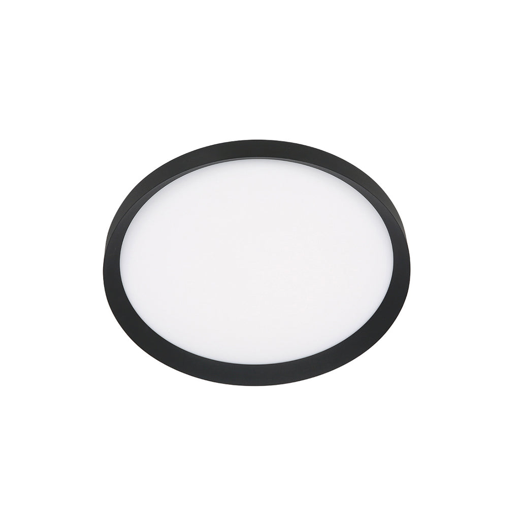 Plafondlamp Flady 4367ZW zwarte LED lamp Ø30 cm met uplight