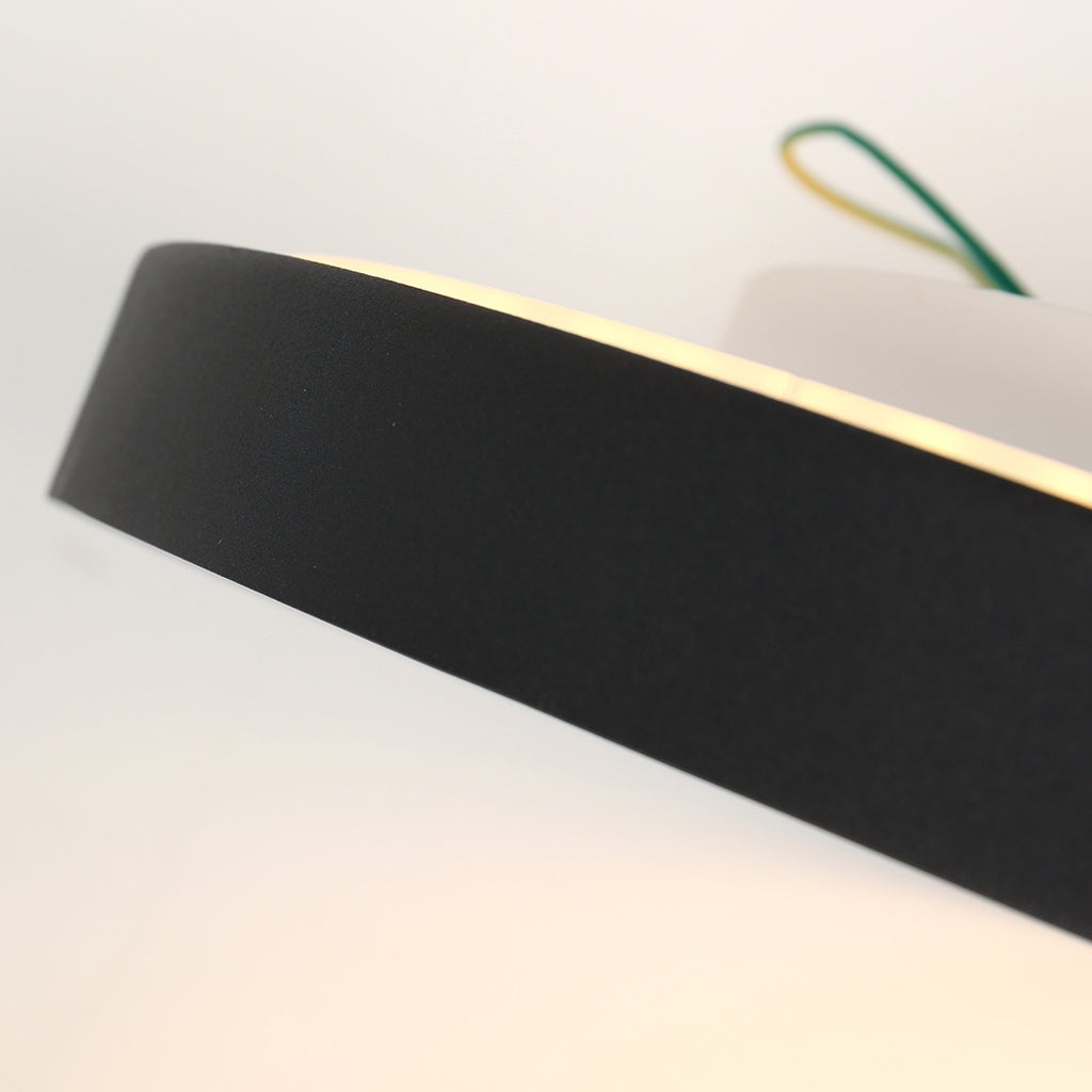 Plafondlamp Flady 4367ZW zwarte LED lamp Ø30 cm met uplight