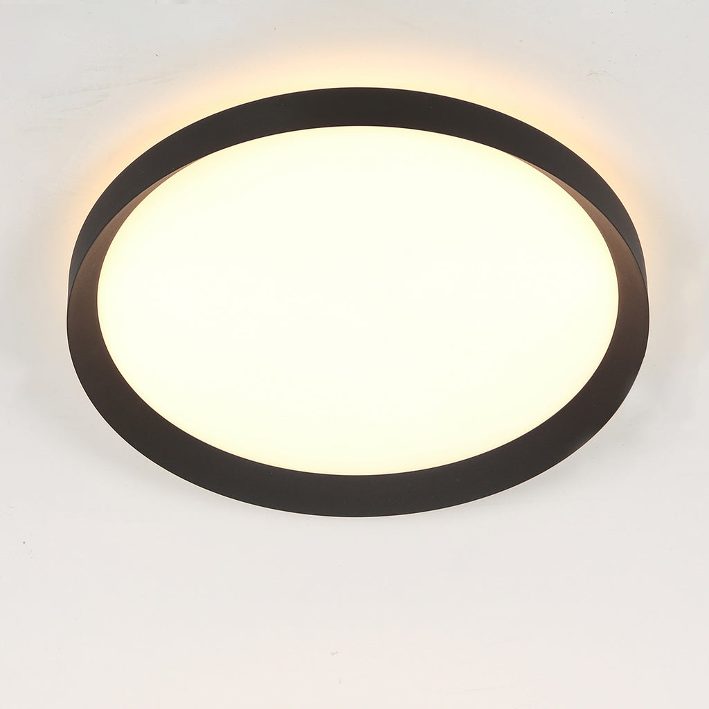 Plafondlamp Flady 4367ZW zwarte LED lamp Ø30 cm met uplight
