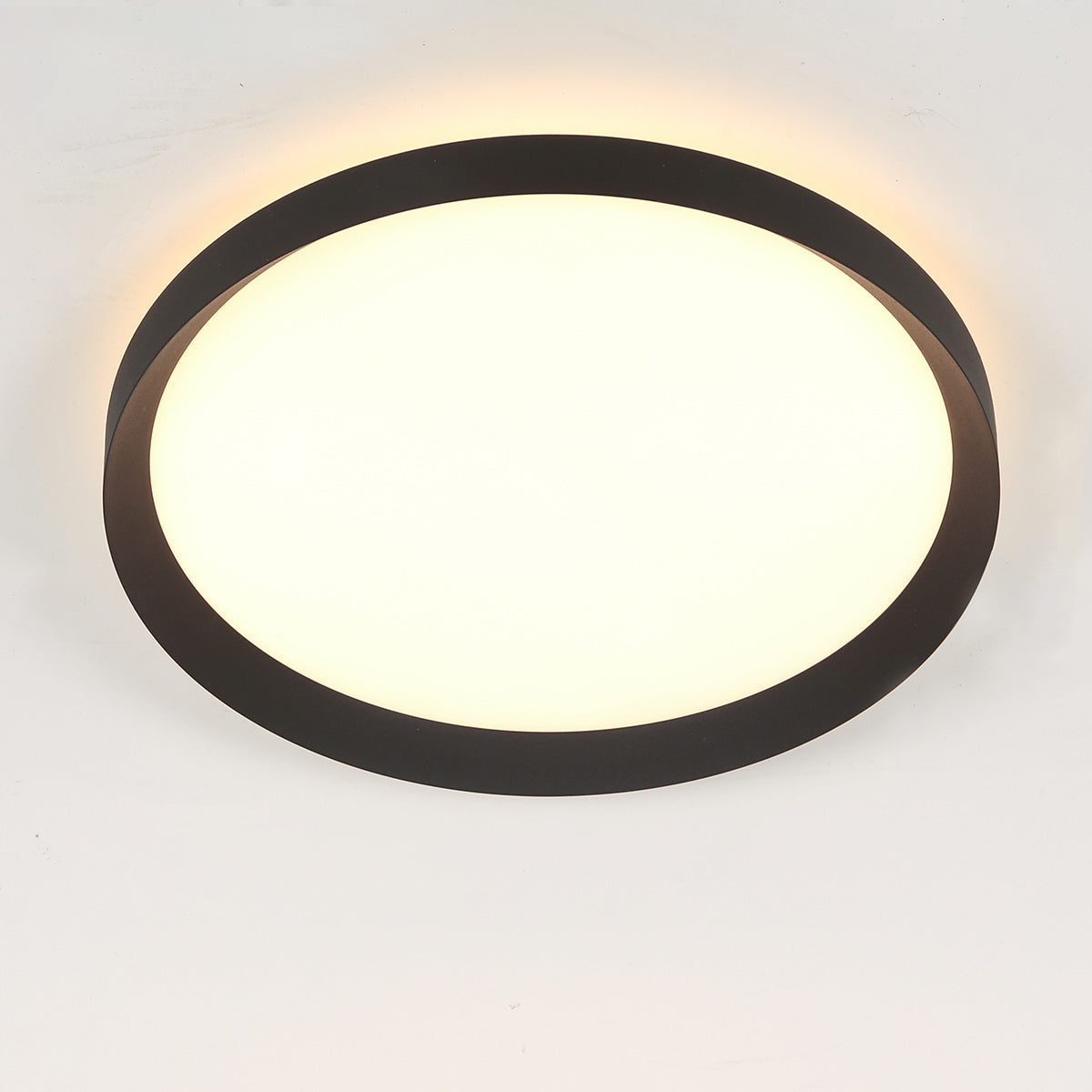 Plafondlamp Flady 4367ZW zwarte LED lamp Ø30 cm met uplight