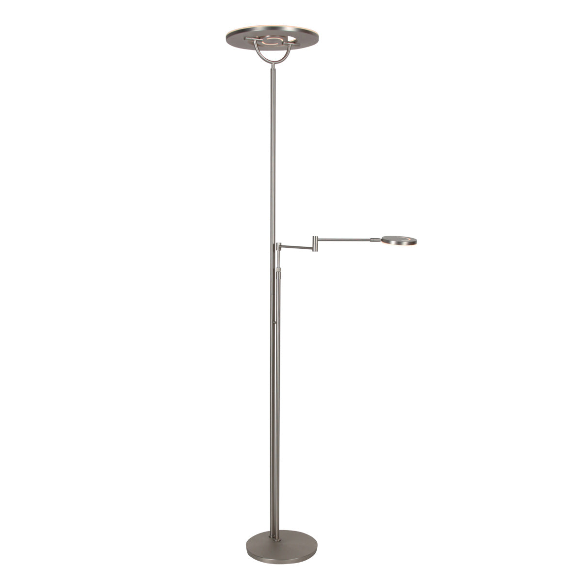 Staalkleurige vloerlamp 4386ST - Soleil 2 met 5 jaar garantie