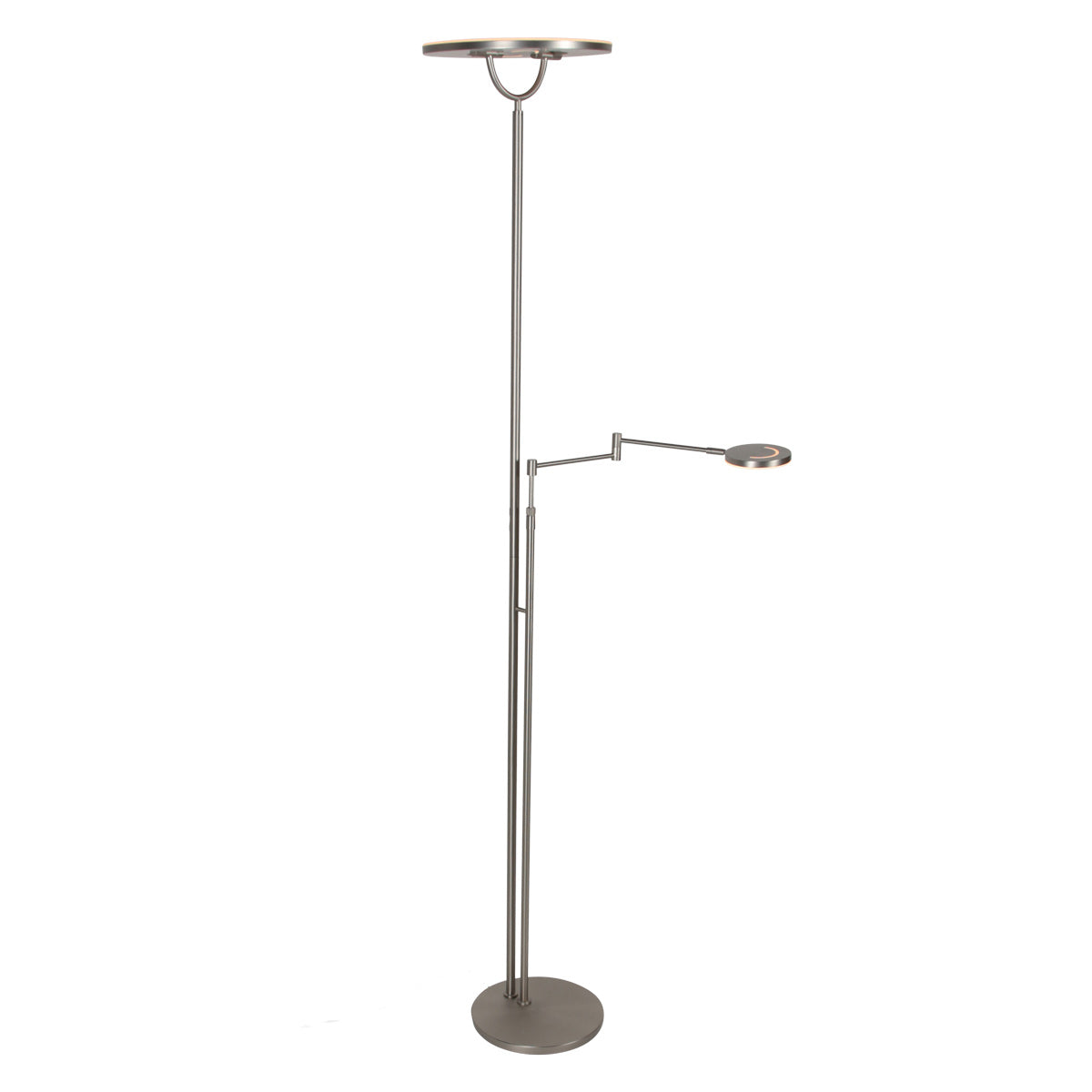 Staalkleurige vloerlamp 4386ST - Soleil 2 met 5 jaar garantie