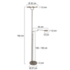 Staalkleurige vloerlamp 4386ST - Soleil 2 met 5 jaar garantie