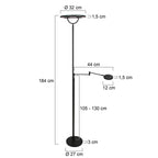 Zwarte vloerlamp Soleil 2 4386ZW met veel mogelijkheden