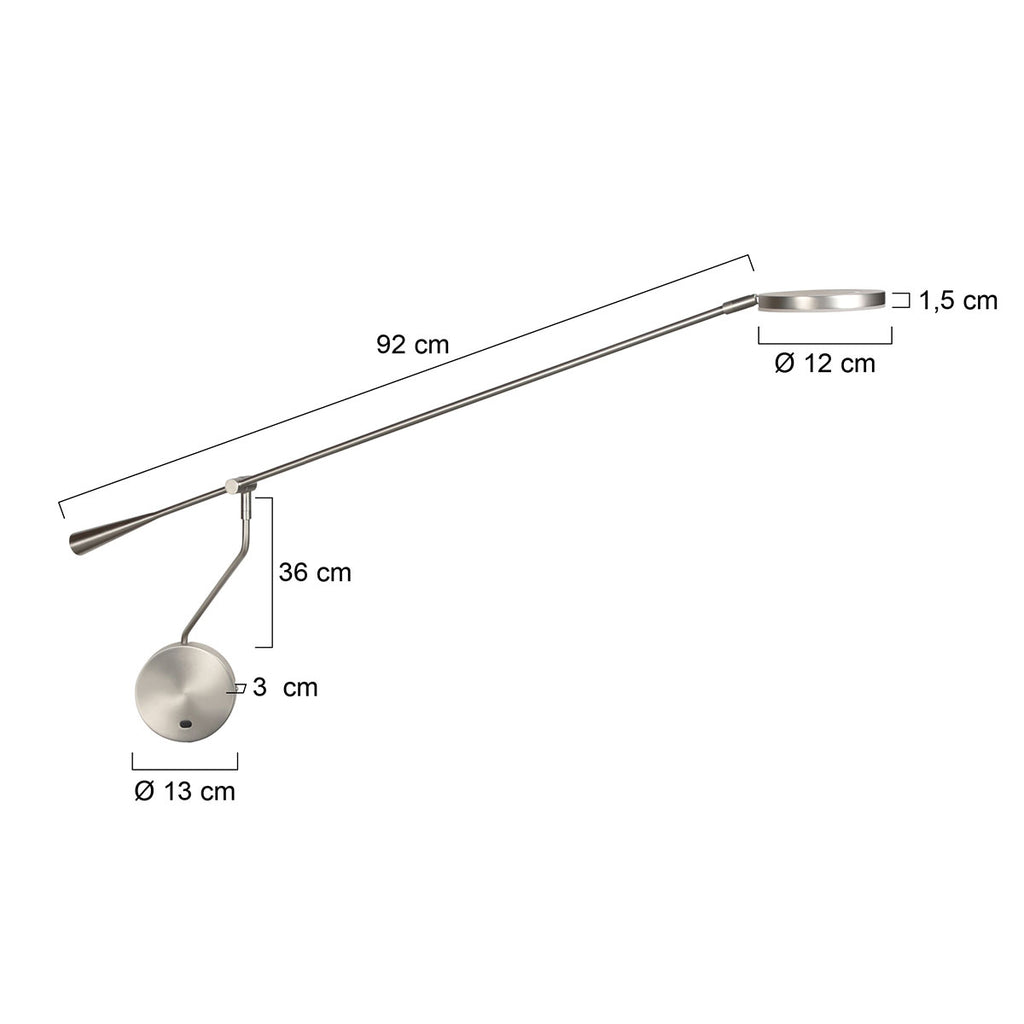Soleil 2 4387ST Wandlamp met lange zwenkarm