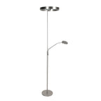 Soleil 2 4388ST – Stalen vloerlamp met uplight en leesarm