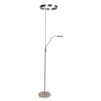 Soleil 2 4388ST – Stalen vloerlamp met uplight en leesarm